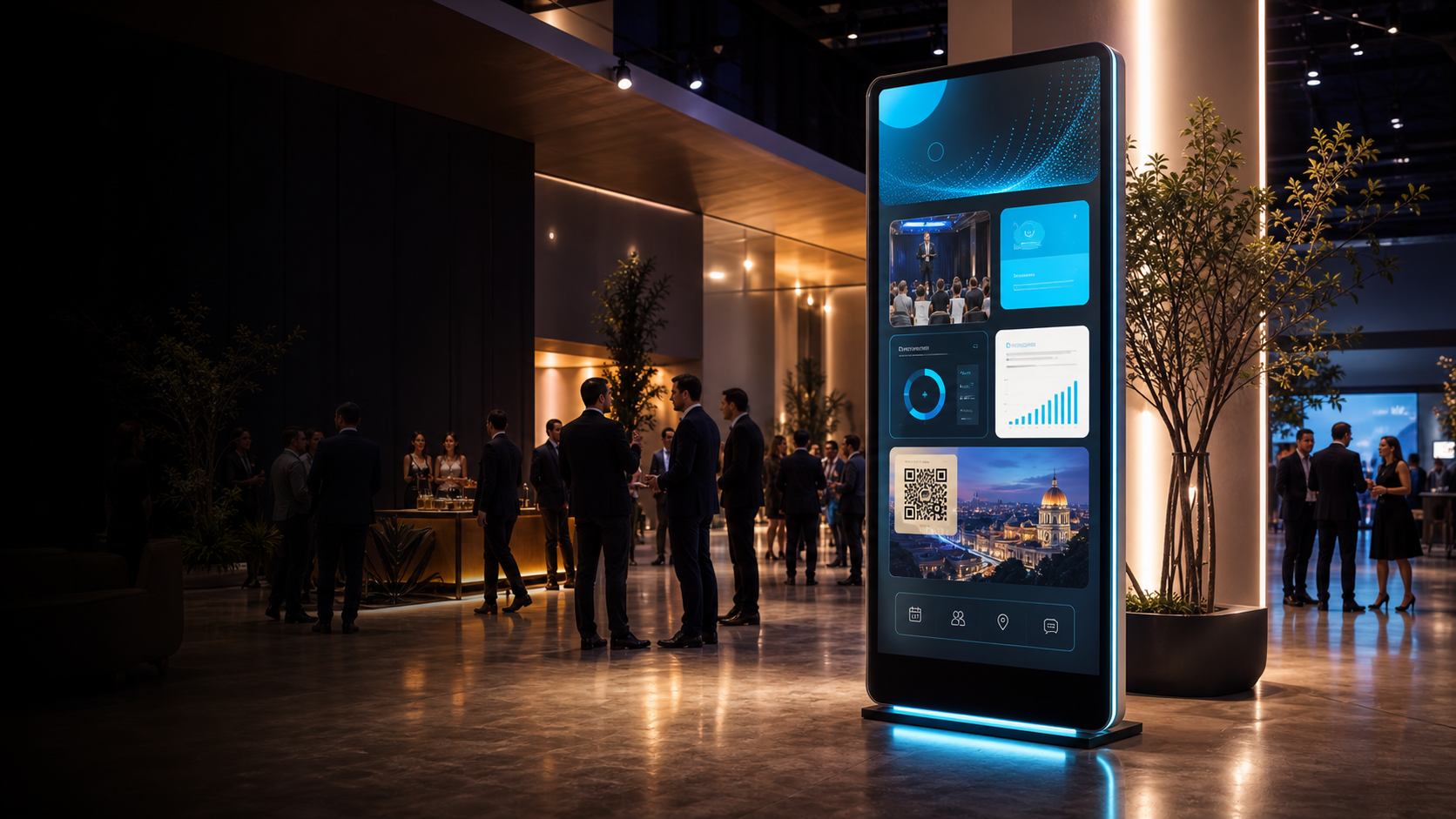 Totem digital em evento premium